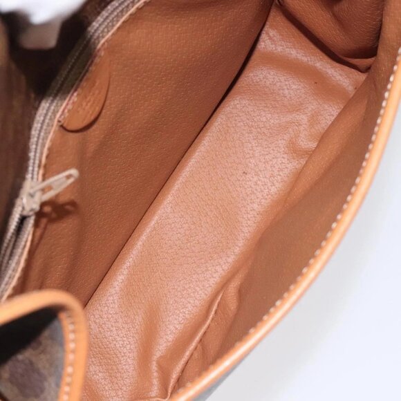 CELINE Macadam Canvas Shoulder Bag PVC Leather Brown Gold Auth 126619 - Picture 11 of 16